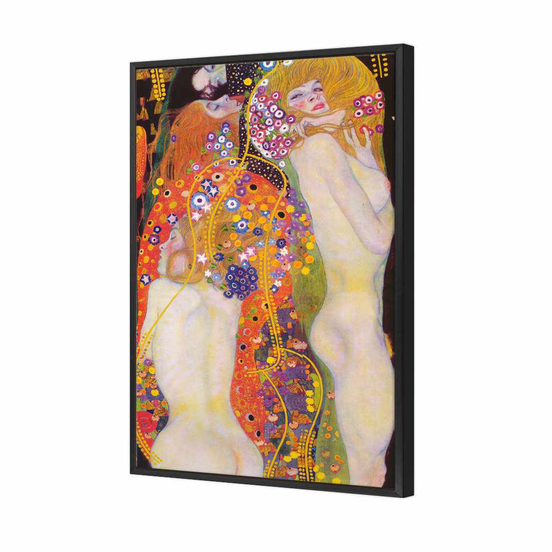 Water Serpents - Gustav Klimt Canvas Art-Canvas-Wall Art Designs-45x30cm-Canvas - Black Frame-Wall Art Designs