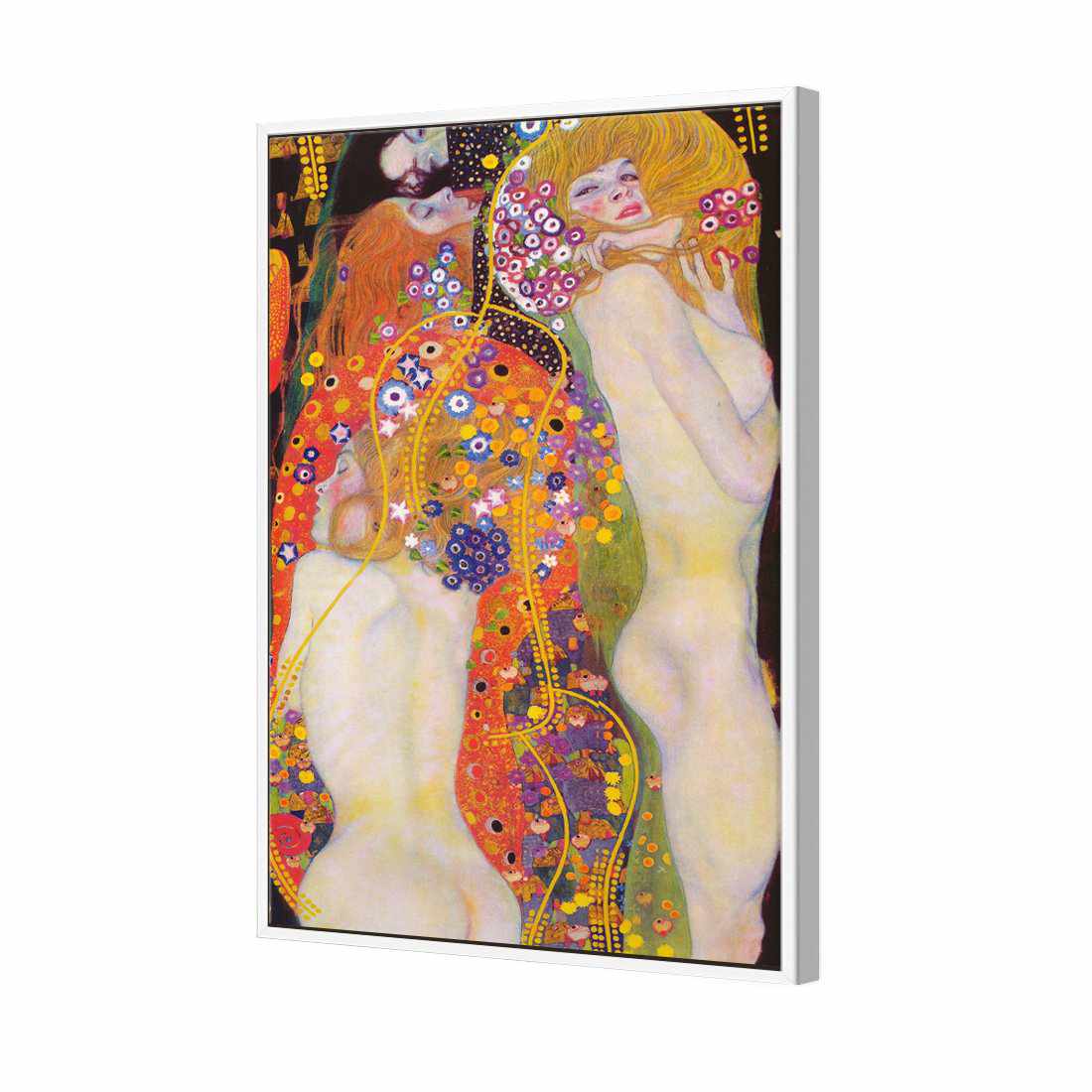Water Serpents - Gustav Klimt Canvas Art-Canvas-Wall Art Designs-45x30cm-Canvas - White Frame-Wall Art Designs