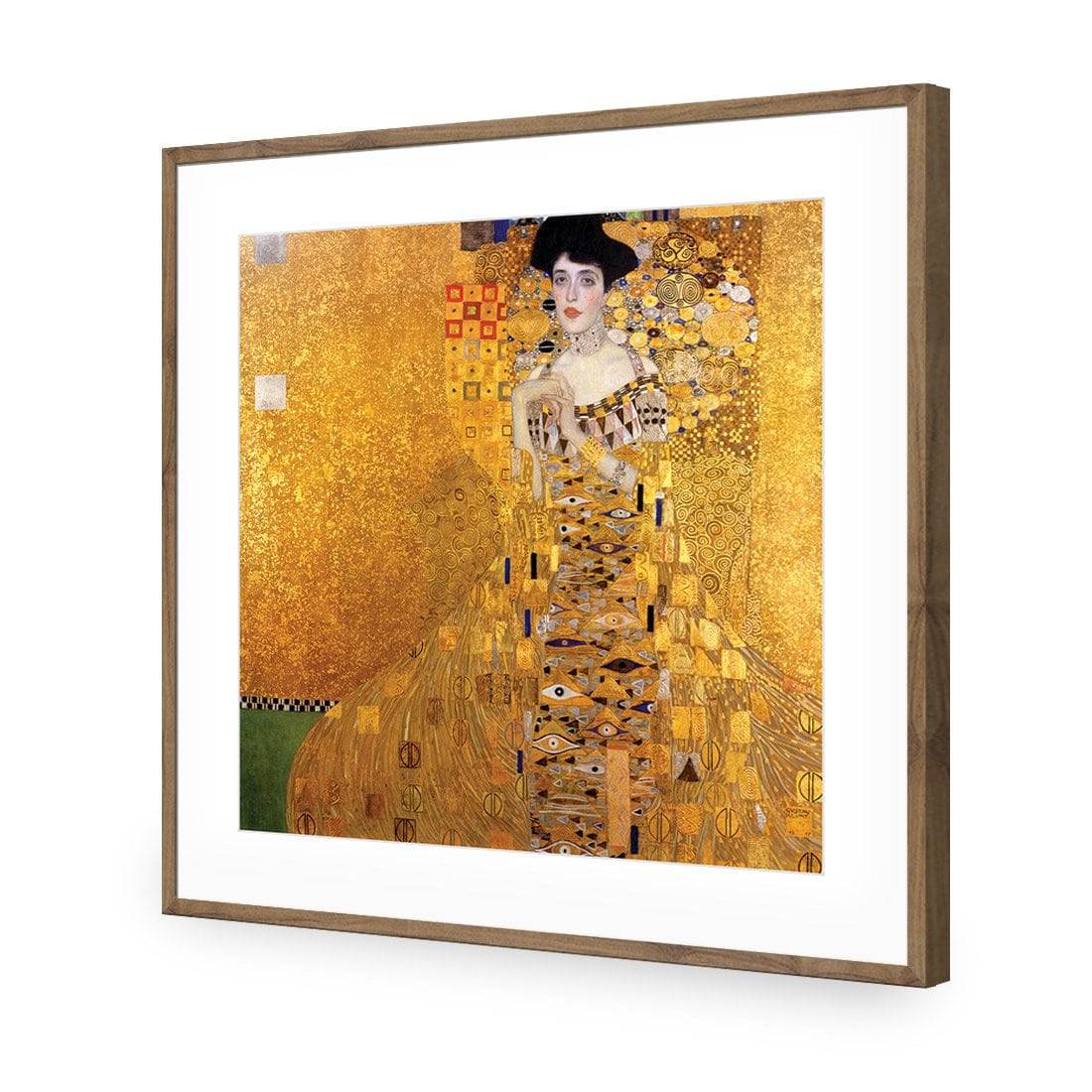 Portrait Of Adele Bloch-Bauer - Gustav Klimt, Square-Acrylic-Wall Art Design-With Border-Acrylic - Natural Frame-37x37cm-Wall Art Designs