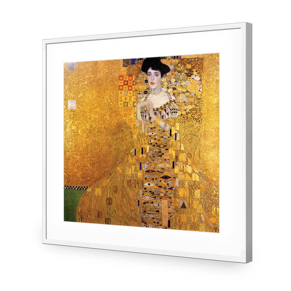 Portrait Of Adele Bloch-Bauer - Gustav Klimt, Square-Acrylic-Wall Art Design-With Border-Acrylic - White Frame-37x37cm-Wall Art Designs