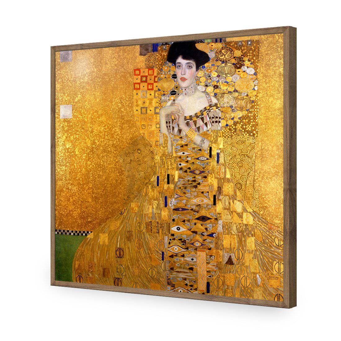 Portrait Of Adele Bloch-Bauer - Gustav Klimt, Square-Acrylic-Wall Art Design-Without Border-Acrylic - Natural Frame-37x37cm-Wall Art Designs