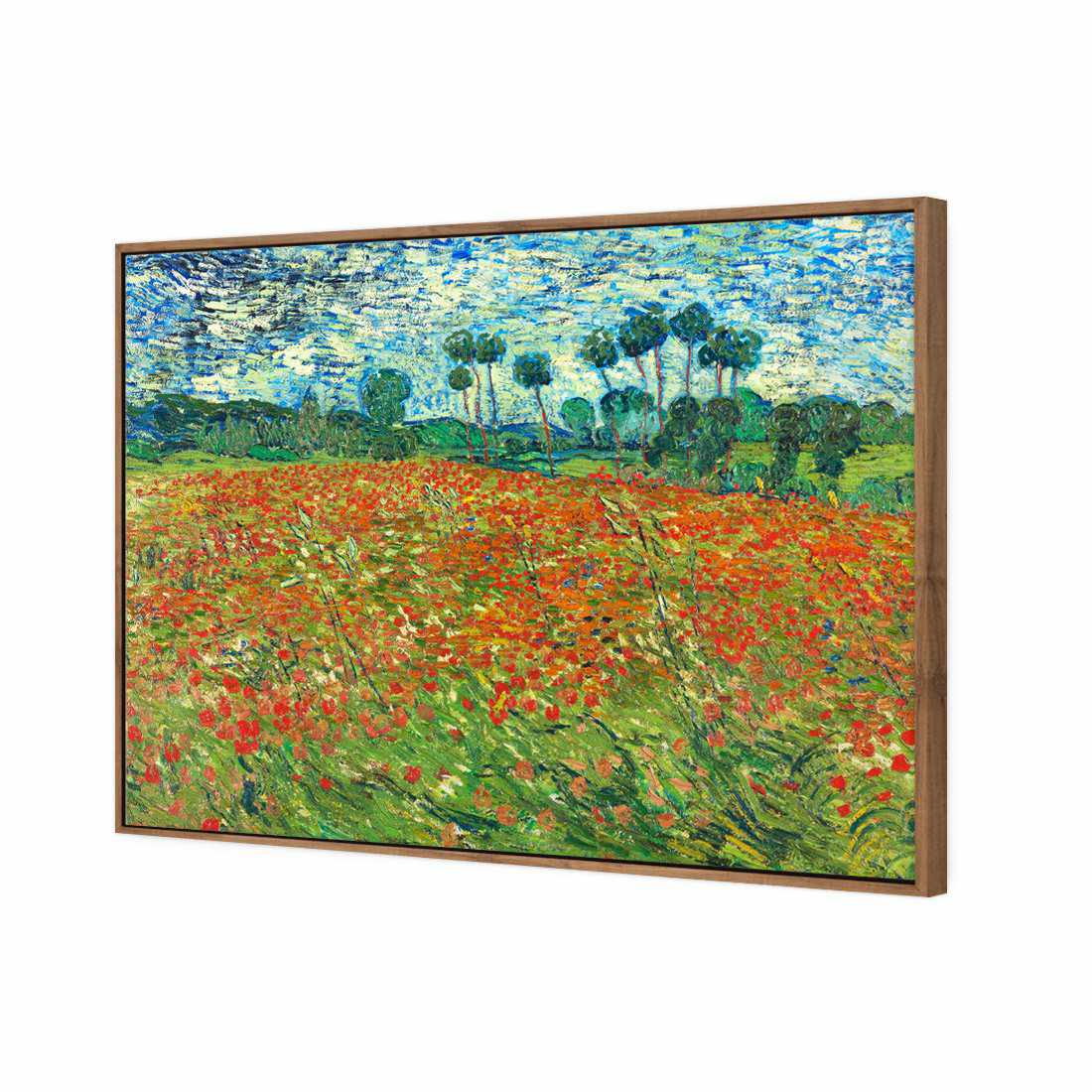 Poppy Field by Van Gogh Canvas Art-Canvas-Wall Art Designs-45x30cm-Canvas - Natural Frame-Wall Art Designs