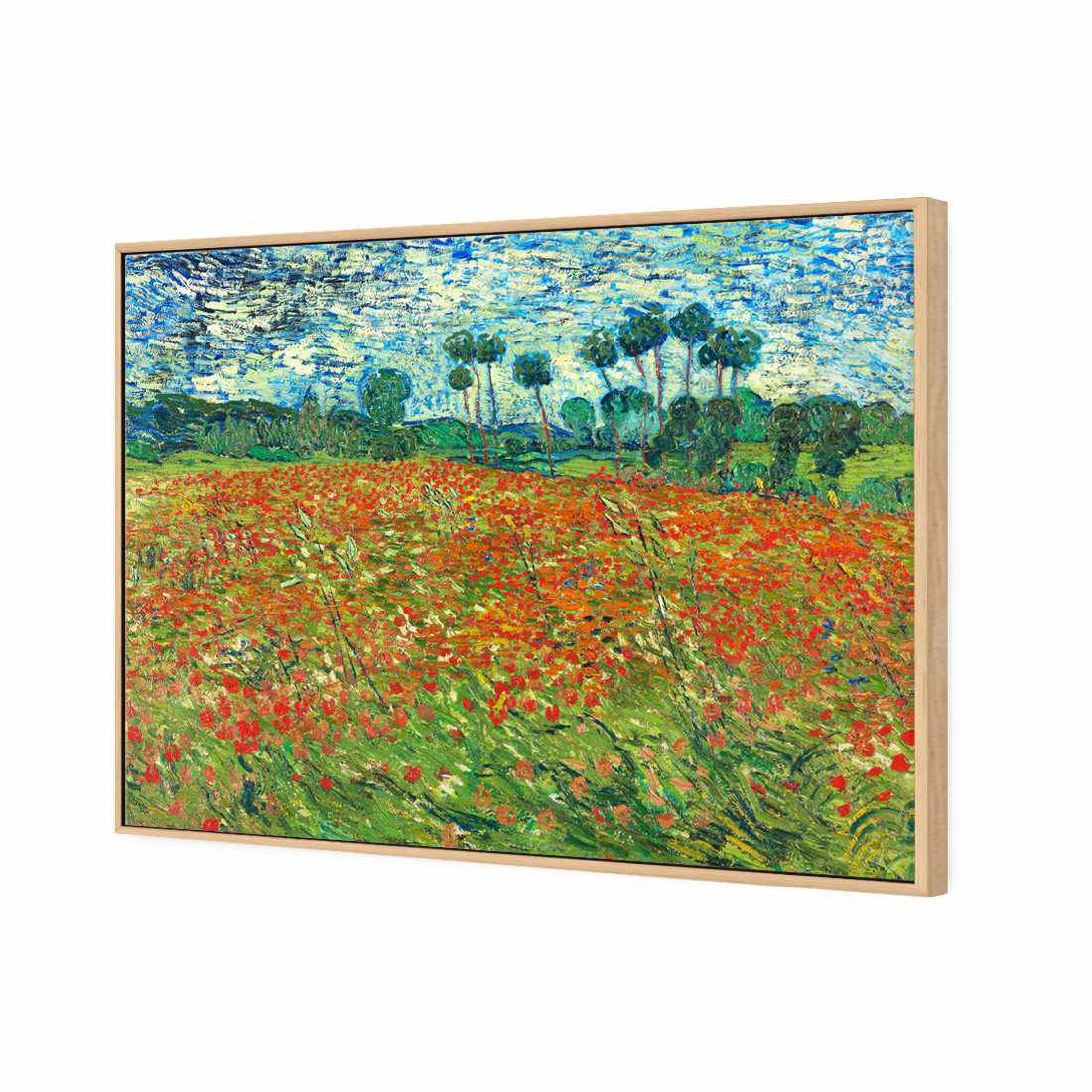 Poppy Field by Van Gogh Canvas Art-Canvas-Wall Art Designs-45x30cm-Canvas - Oak Frame-Wall Art Designs