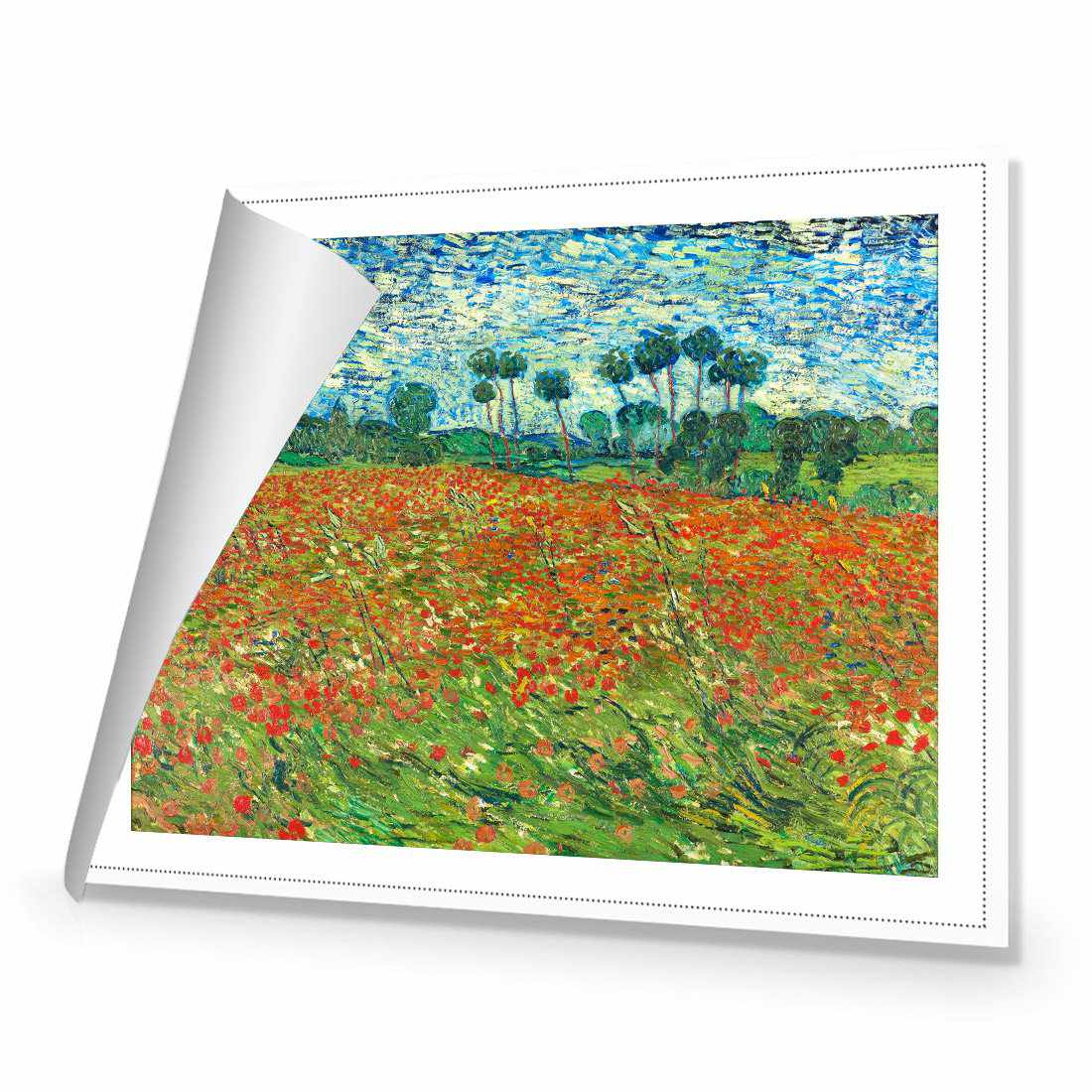 Poppy Field by Van Gogh Canvas Art-Canvas-Wall Art Designs-45x30cm-Rolled Canvas-Wall Art Designs