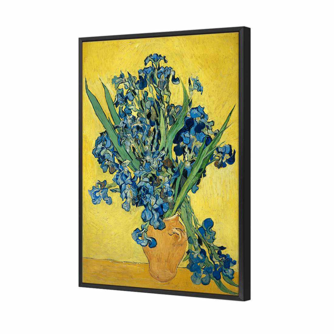 Vase Of Irises - Van Gogh Canvas Art-Canvas-Wall Art Designs-45x30cm-Canvas - Black Frame-Wall Art Designs
