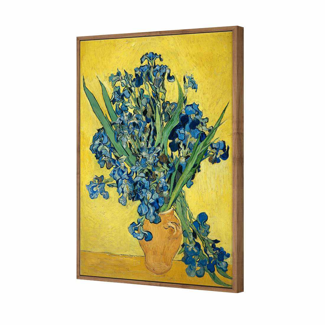 Vase Of Irises - Van Gogh Canvas Art-Canvas-Wall Art Designs-45x30cm-Canvas - Natural Frame-Wall Art Designs