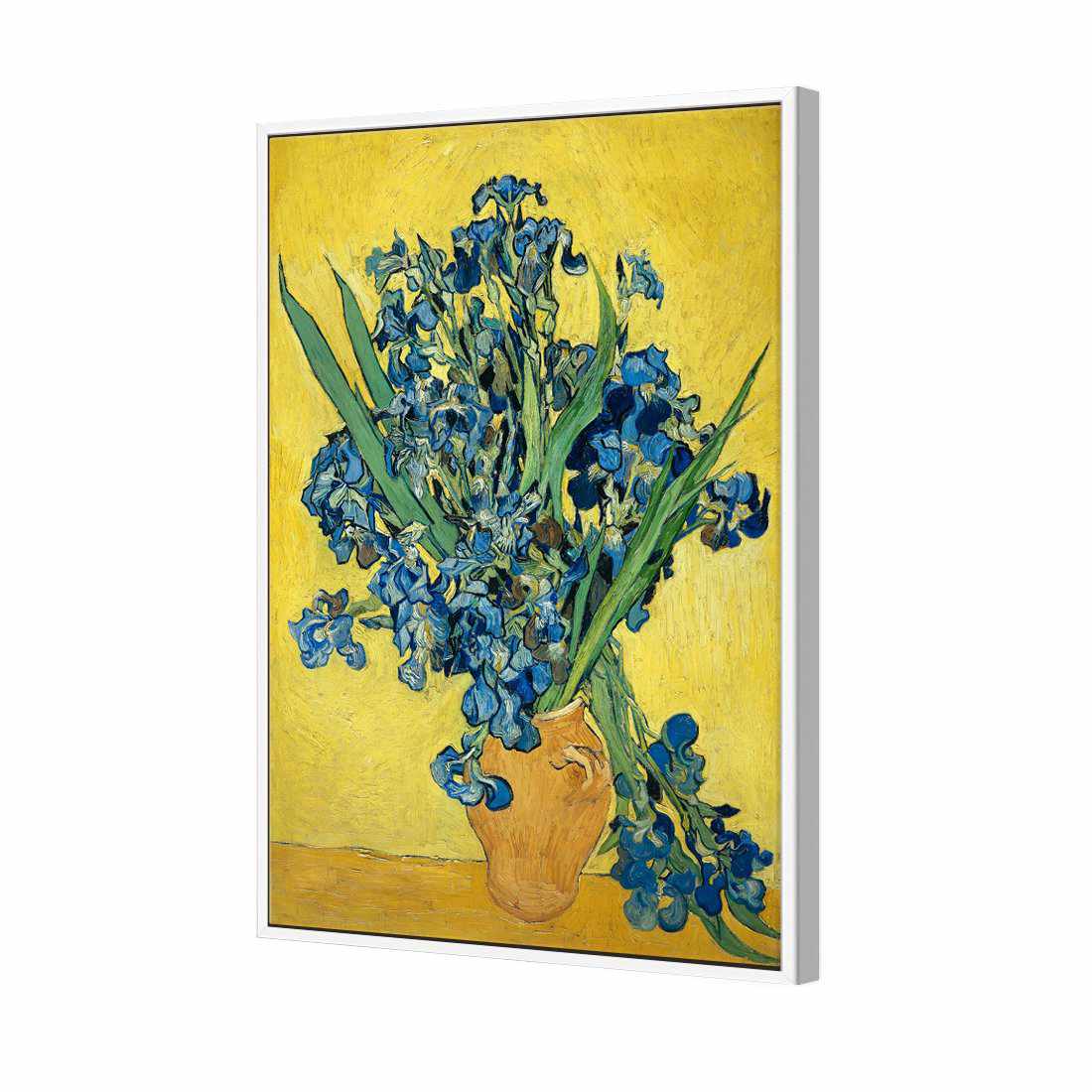 Vase Of Irises - Van Gogh Canvas Art-Canvas-Wall Art Designs-45x30cm-Canvas - White Frame-Wall Art Designs