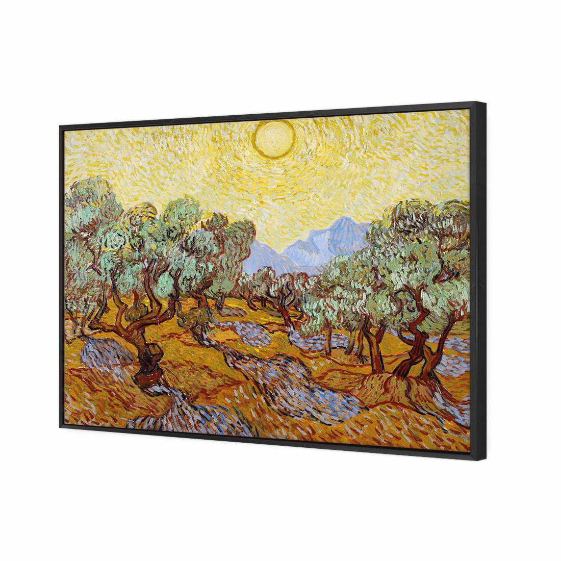 Olive Trees by Van Gogh | Classic Canvas | Floating Frame | Black