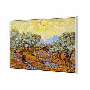 Olive Trees by Van Gogh | Classic Canvas | Floating Frame | White