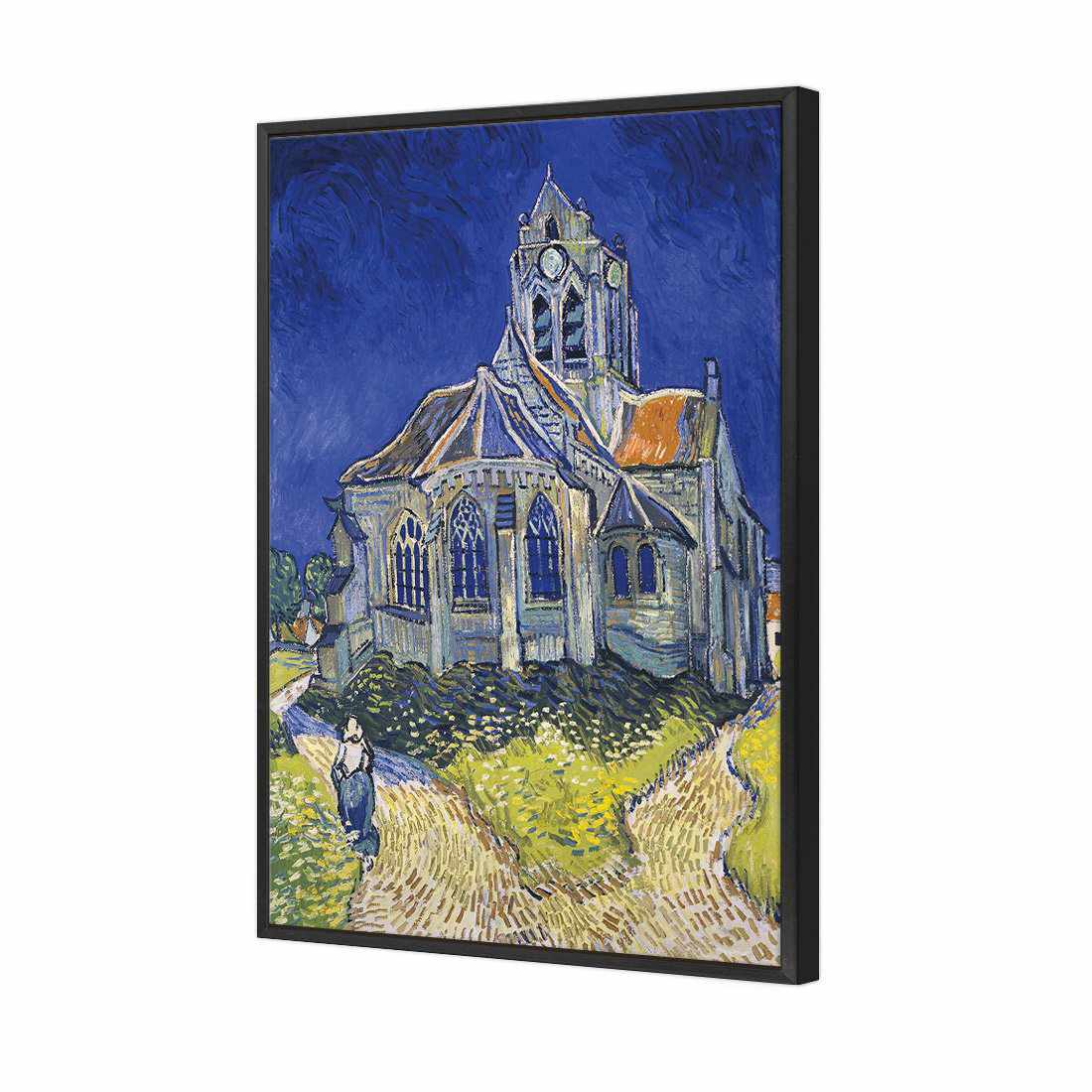The Church At Auvers - Van Gogh Canvas Art-Canvas-Wall Art Designs-45x30cm-Canvas - Black Frame-Wall Art Designs