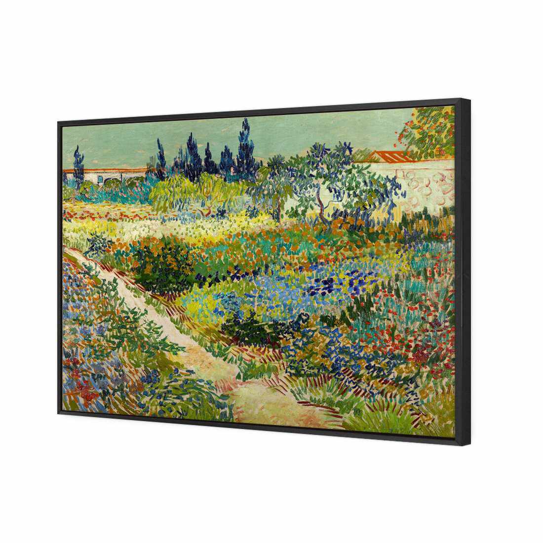 Garden At Arles - Van Gogh Canvas Art-Canvas-Wall Art Designs-45x30cm-Canvas - Black Frame-Wall Art Designs