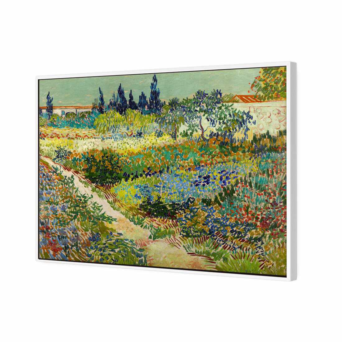 Garden At Arles - Van Gogh Canvas Art-Canvas-Wall Art Designs-45x30cm-Canvas - White Frame-Wall Art Designs