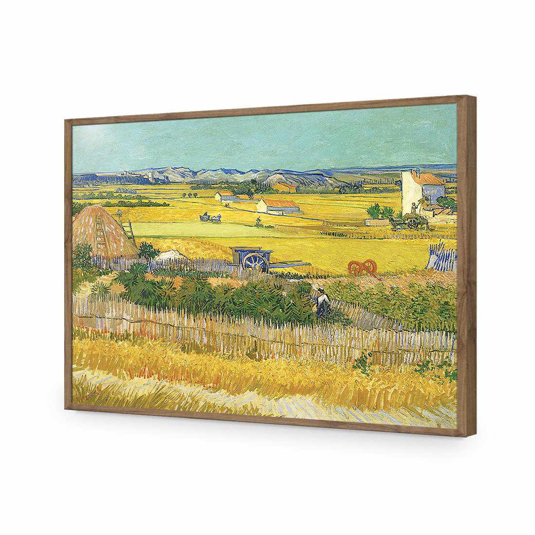 Harvest - Van Gogh-Acrylic-Wall Art Design-Without Border-Acrylic - Natural Frame-45x30cm-Wall Art Designs