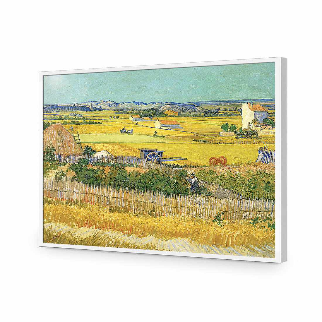 Harvest - Van Gogh-Acrylic-Wall Art Design-Without Border-Acrylic - White Frame-45x30cm-Wall Art Designs