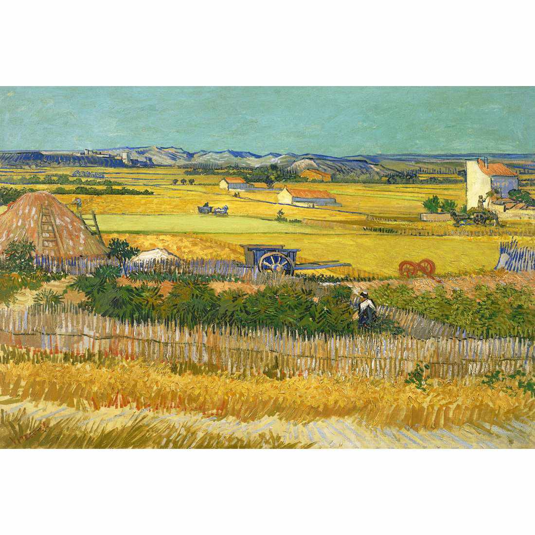 Harvest - Van Gogh-Acrylic-Wall Art Design-With Border-Acrylic - No Frame-45x30cm-Wall Art Designs