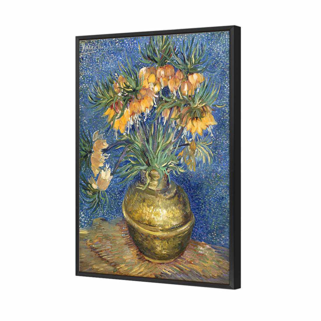 Flowers In Copper Vase - Van Gogh Canvas Art-Canvas-Wall Art Designs-45x30cm-Canvas - Black Frame-Wall Art Designs