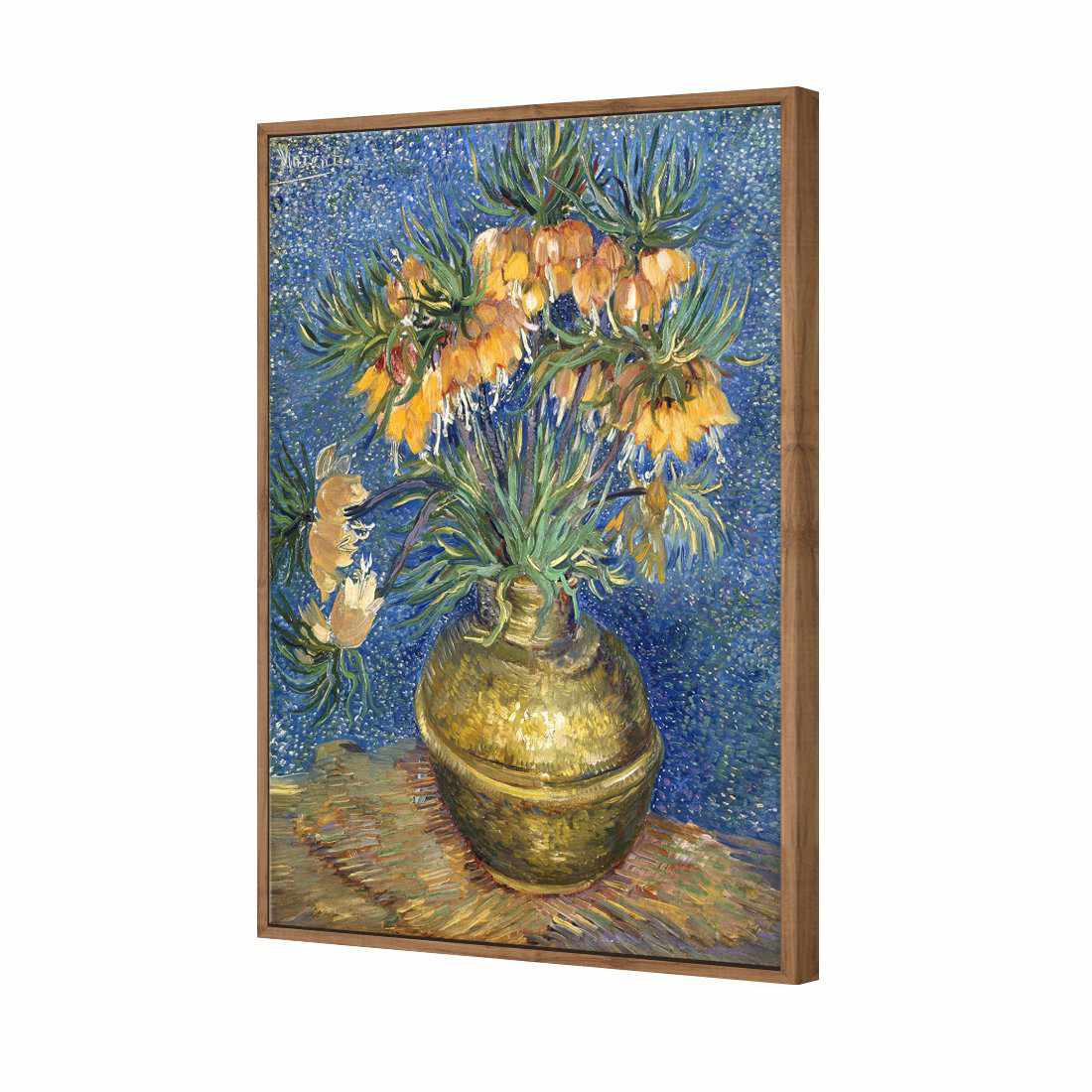 Flowers In Copper Vase - Van Gogh Canvas Art-Canvas-Wall Art Designs-45x30cm-Canvas - Natural Frame-Wall Art Designs