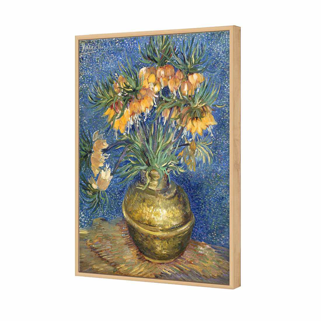 Flowers In Copper Vase - Van Gogh Canvas Art-Canvas-Wall Art Designs-45x30cm-Canvas - Oak Frame-Wall Art Designs