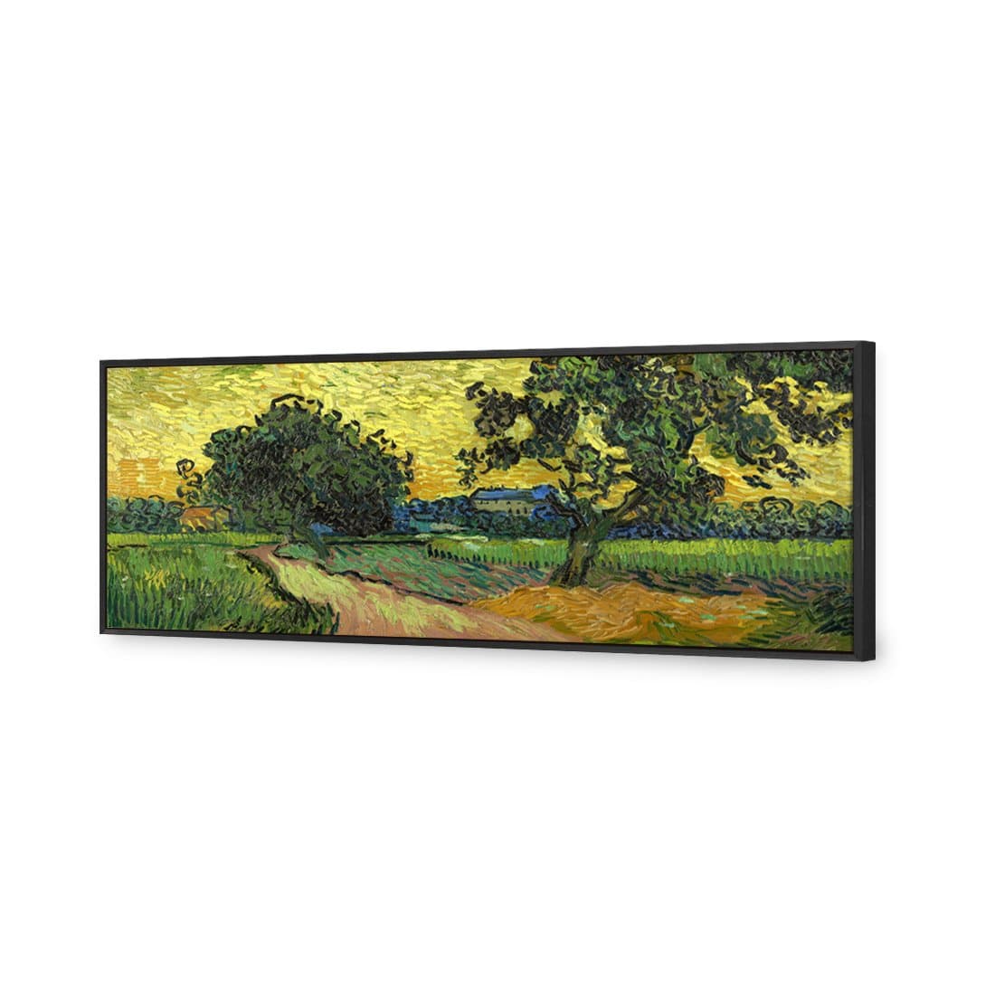 Landscape At Twilight - Van Gogh Canvas Art-Canvas-Wall Art Designs-60x20cm-Canvas - Black Frame-Wall Art Designs