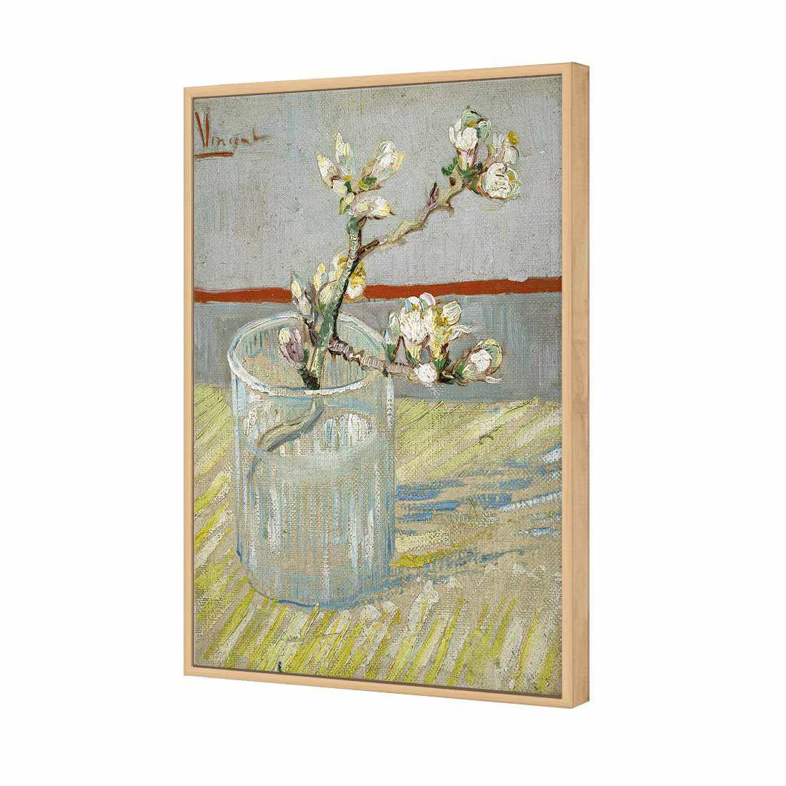 Sprig Of Flowering Almond In A Vase - Van Gogh Canvas Art-Canvas-Wall Art Designs-45x30cm-Canvas - Oak Frame-Wall Art Designs