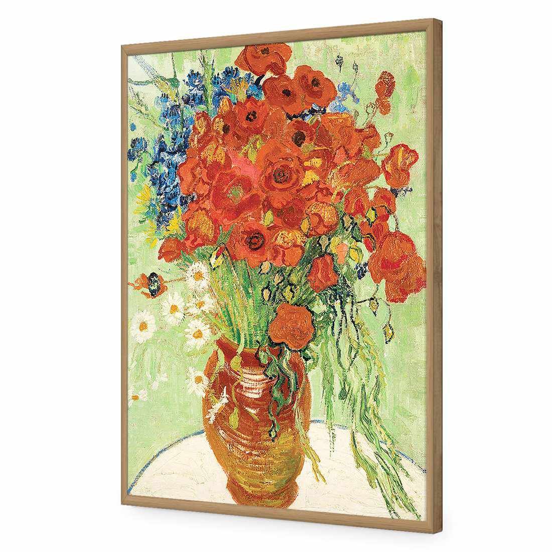 Wildflowers - Van Gogh-Acrylic-Wall Art Design-Without Border-Acrylic - Oak Frame-45x30cm-Wall Art Designs