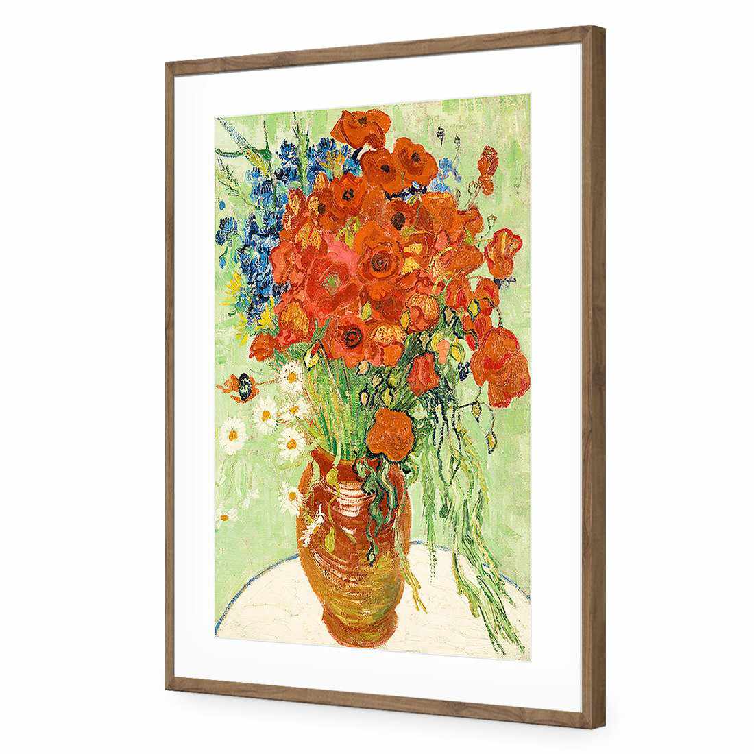 Wildflowers - Van Gogh-Acrylic-Wall Art Design-With Border-Acrylic - Natural Frame-45x30cm-Wall Art Designs