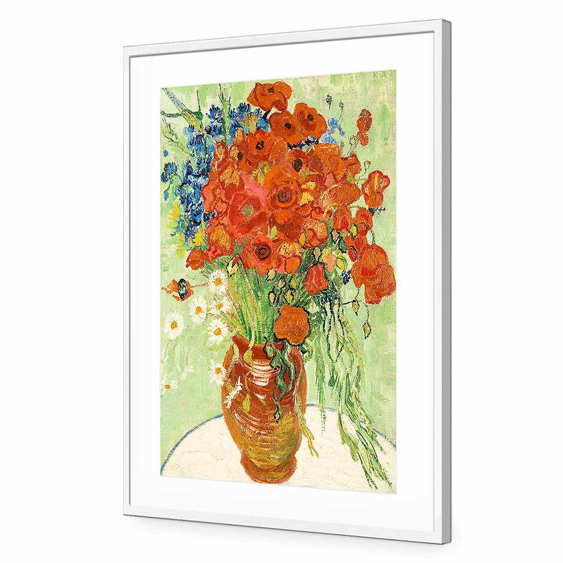 Wildflowers - Van Gogh-Acrylic-Wall Art Design-With Border-Acrylic - White Frame-45x30cm-Wall Art Designs