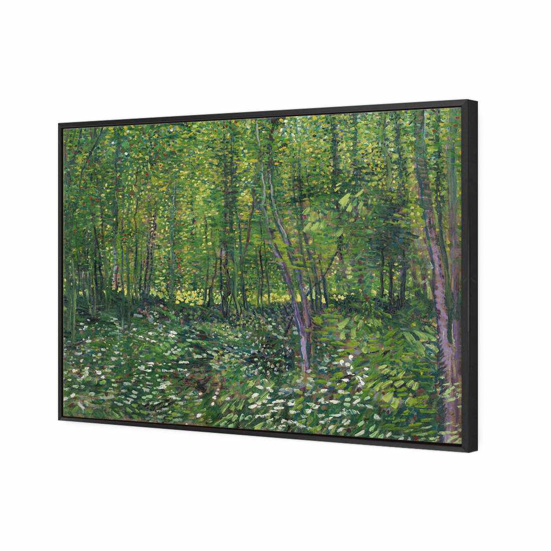 Trees And Undergrowth - Van Gogh Canvas Art-Canvas-Wall Art Designs-45x30cm-Canvas - Black Frame-Wall Art Designs