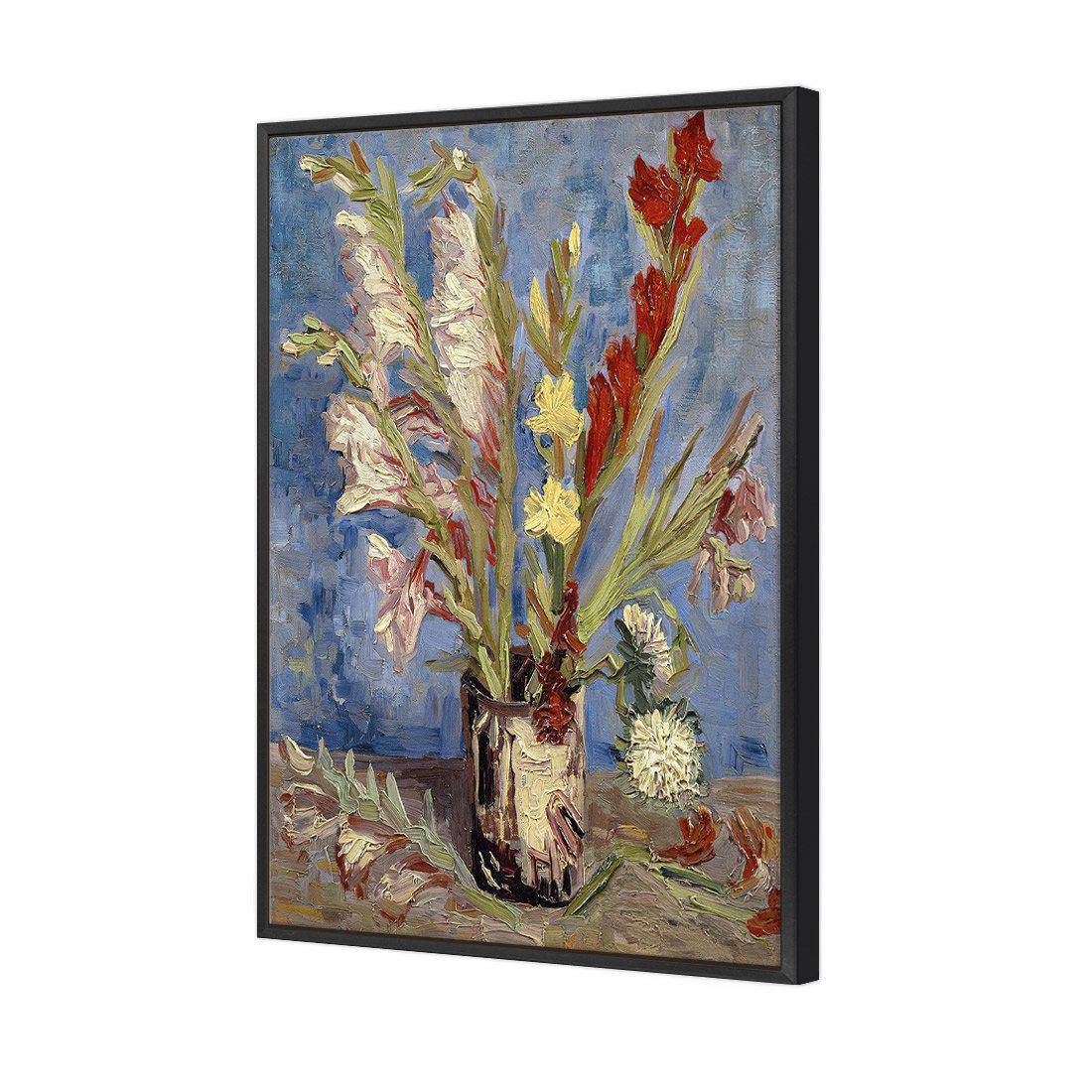 Vase Of Gladioli - Van Gogh Canvas Art-Canvas-Wall Art Designs-45x30cm-Canvas - Black Frame-Wall Art Designs