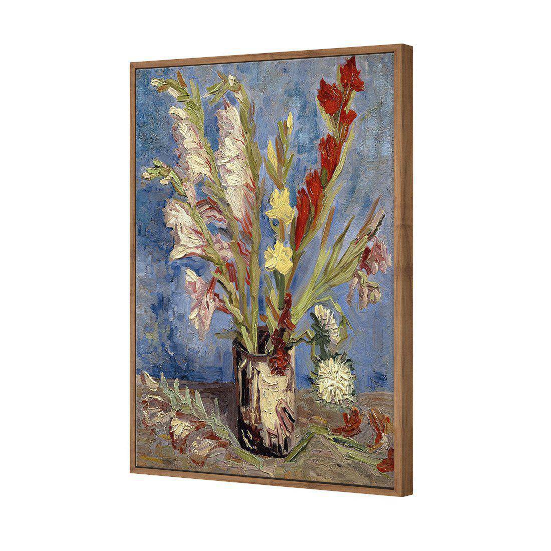 Vase Of Gladioli - Van Gogh Canvas Art-Canvas-Wall Art Designs-45x30cm-Canvas - Natural Frame-Wall Art Designs