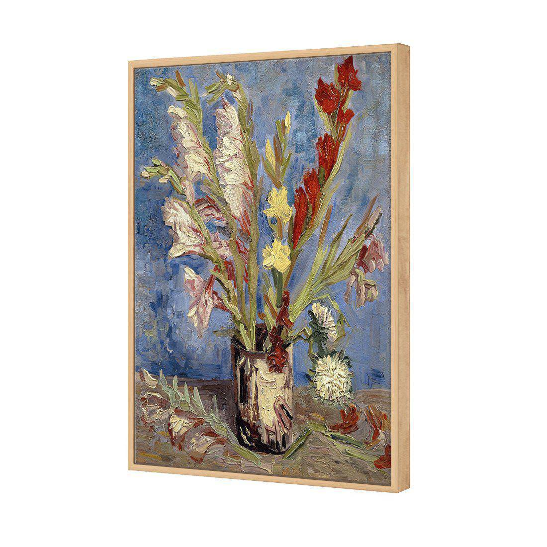 Vase Of Gladioli - Van Gogh Canvas Art-Canvas-Wall Art Designs-45x30cm-Canvas - Oak Frame-Wall Art Designs