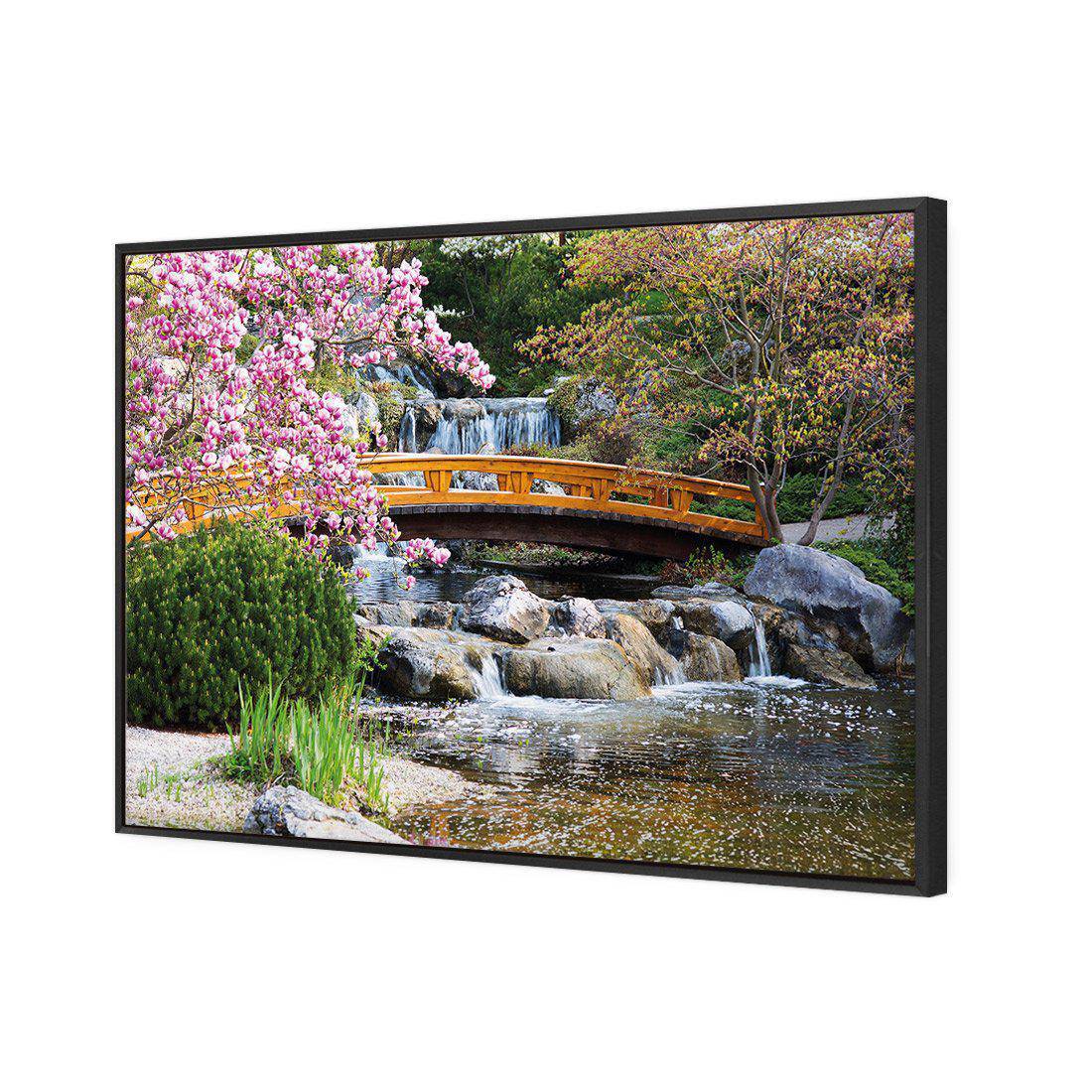 Magnolia Garden Bridge Canvas Art-Canvas-Wall Art Designs-45x30cm-Canvas - Black Frame-Wall Art Designs