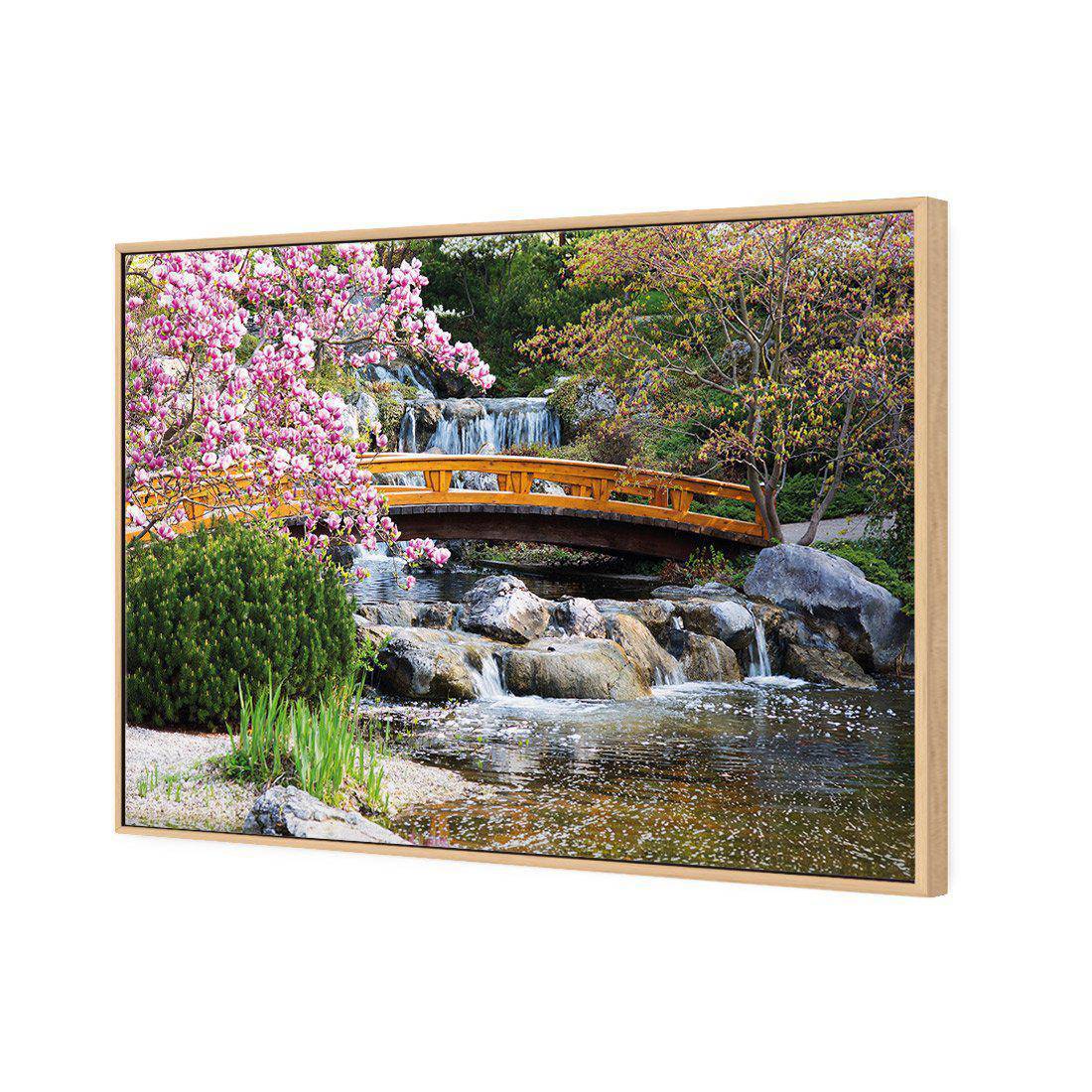 Magnolia Garden Bridge Canvas Art-Canvas-Wall Art Designs-45x30cm-Canvas - Oak Frame-Wall Art Designs