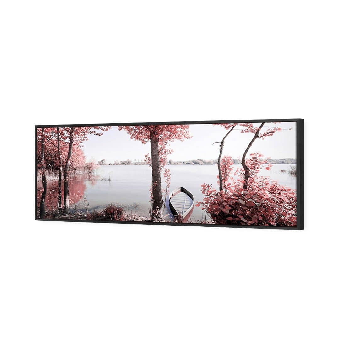 Quiet Pink River Canvas Art-Canvas-Wall Art Designs-60x20cm-Canvas - Black Frame-Wall Art Designs