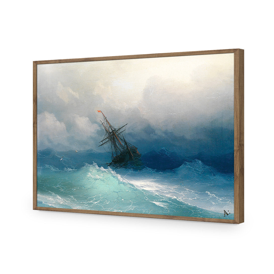 Caught In A Storm - Ivan Aivazovsky Acrylic Glass Art-Acrylic-Wall Art Design-Without Border-Acrylic - Natural Frame-45x30cm-Wall Art Designs