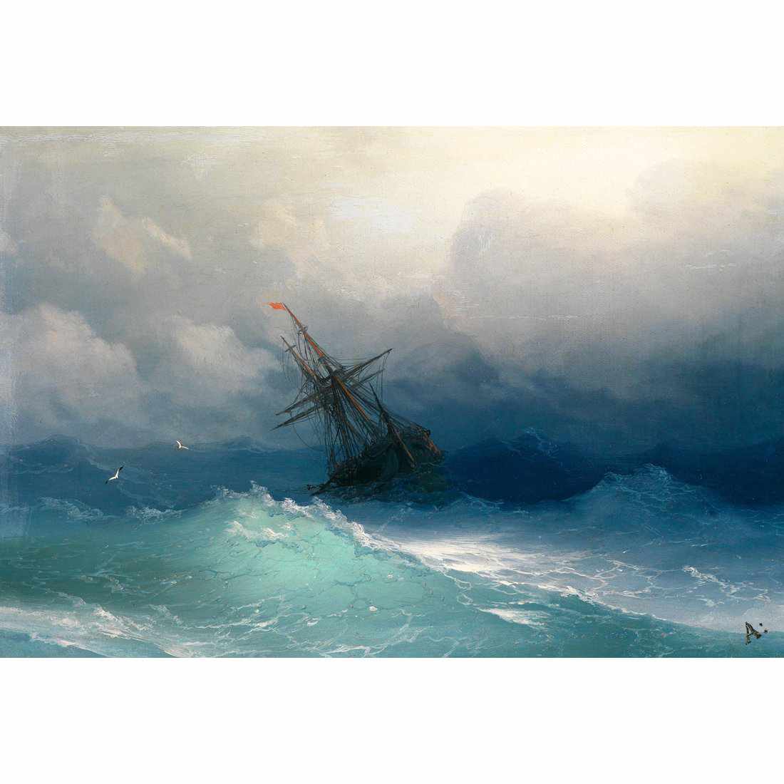 Caught In A Storm - Ivan Aivazovsky Canvas Art-Canvas-Wall Art Designs-45x30cm-Canvas - No Frame-Wall Art Designs