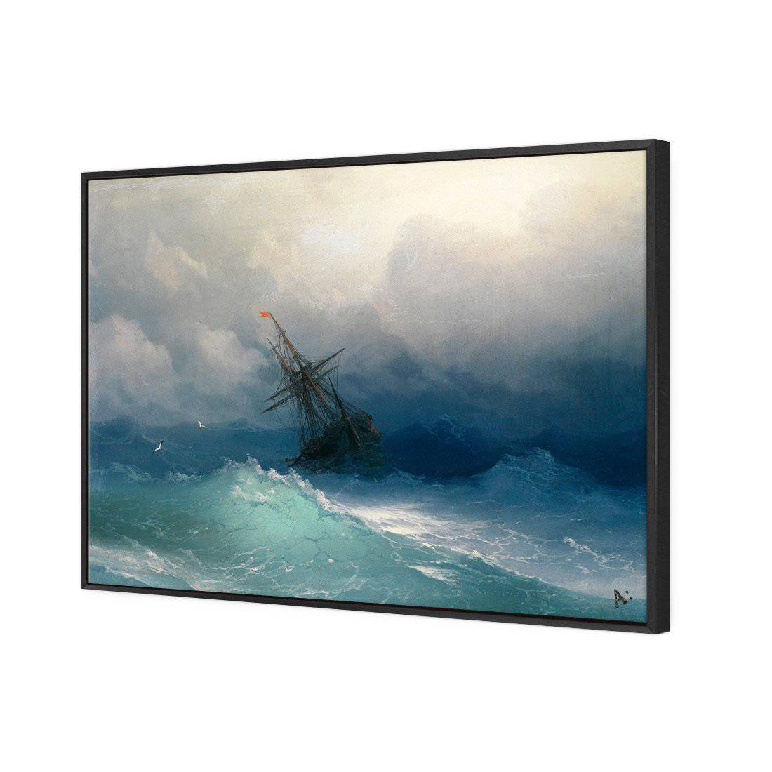 Caught In A Storm - Ivan Aivazovsky Canvas Art-Canvas-Wall Art Designs-45x30cm-Canvas - Black Frame-Wall Art Designs