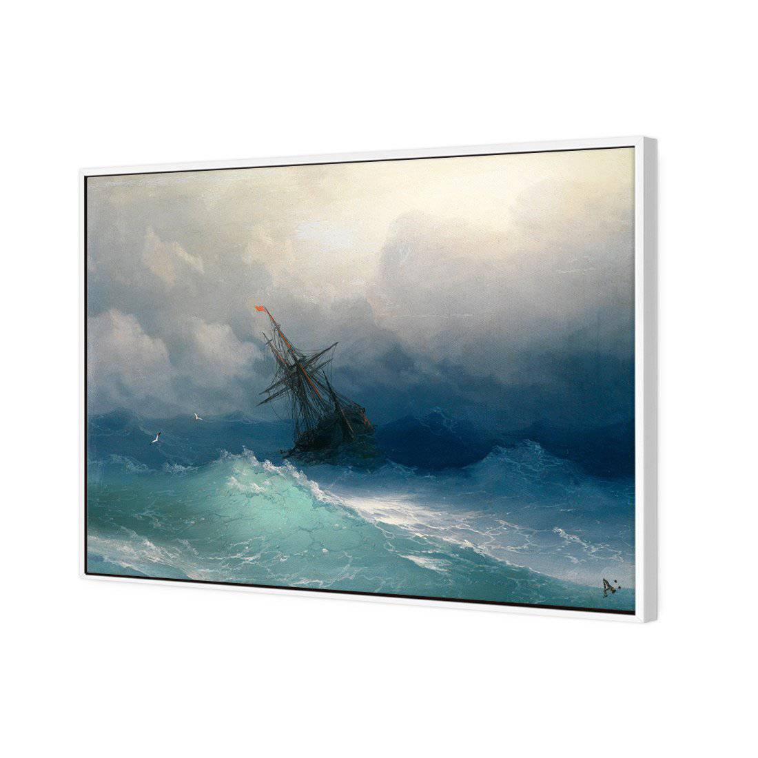 Caught In A Storm - Ivan Aivazovsky Canvas Art-Canvas-Wall Art Designs-45x30cm-Canvas - White Frame-Wall Art Designs