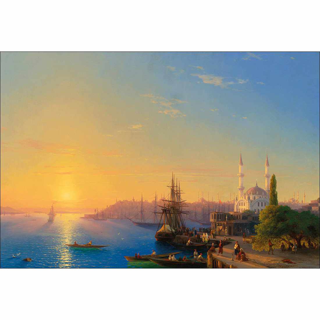 Sunset Over Constantinople by Ivan Aivazovsky Canvas Art-Canvas-Wall Art Designs-45x30cm-Canvas - No Frame-Wall Art Designs