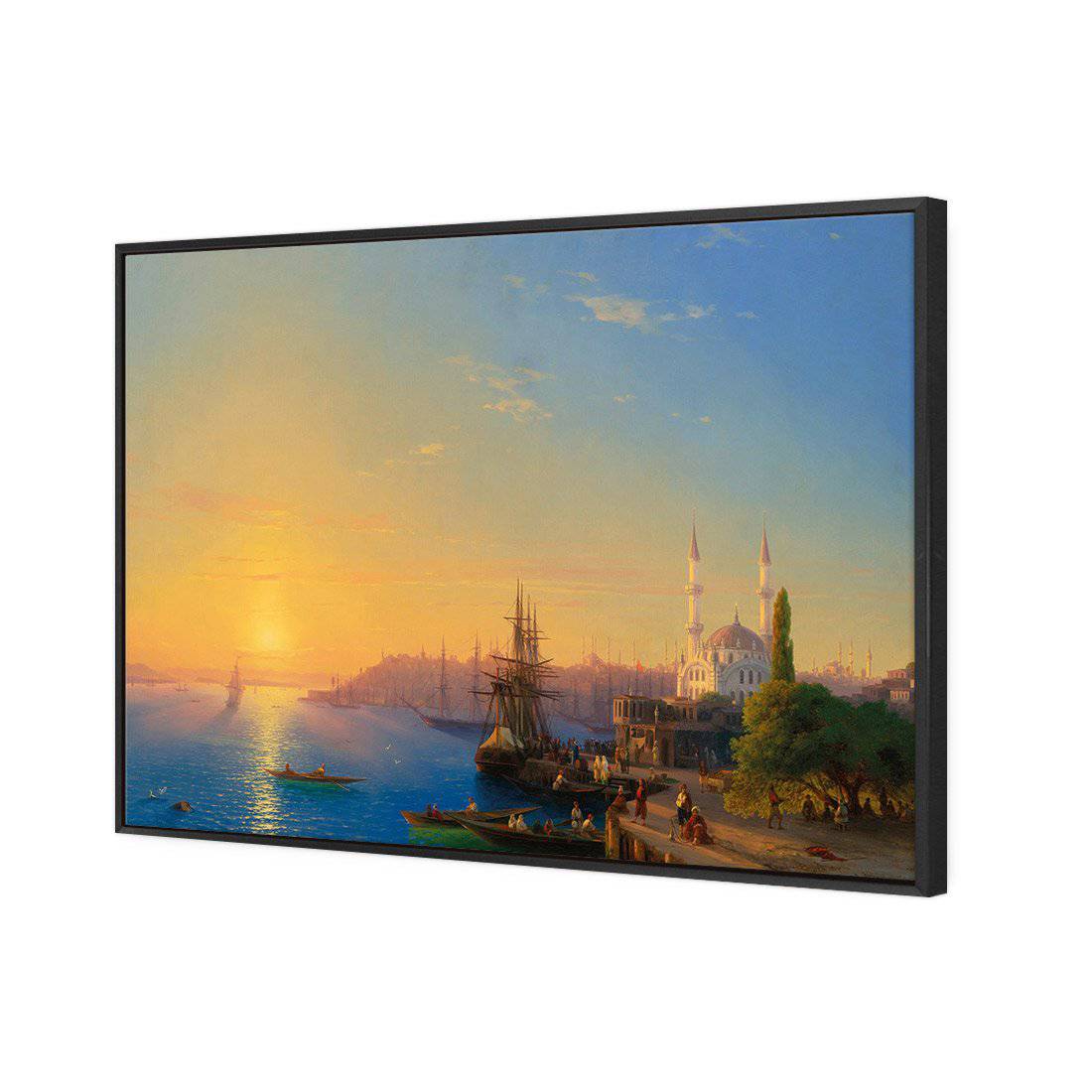 Sunset Over Constantinople by Ivan Aivazovsky Canvas Art-Canvas-Wall Art Designs-45x30cm-Canvas - Black Frame-Wall Art Designs