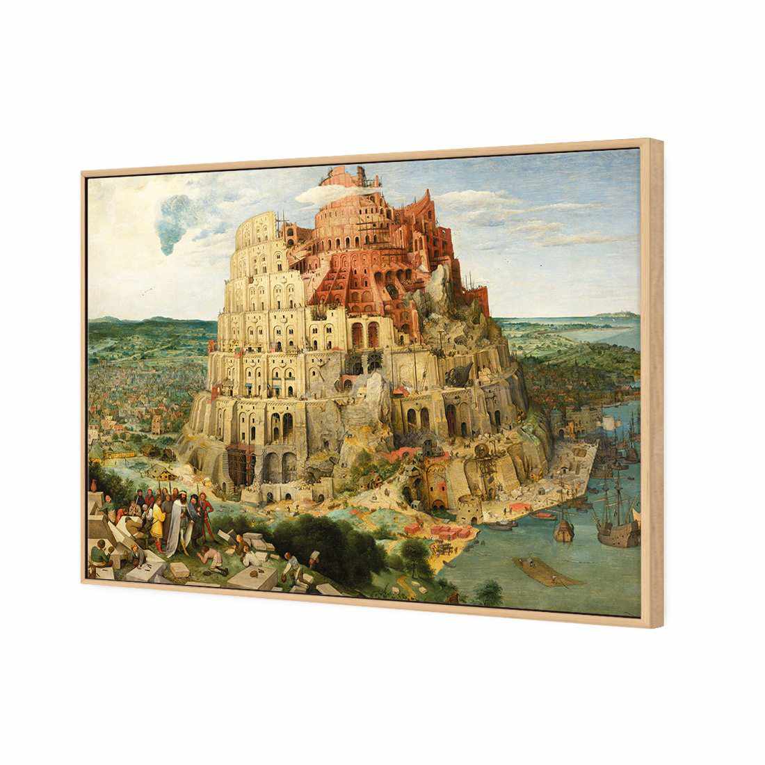 Tower Of Babel - Pieter Bruegel The Elder Canvas Art-Canvas-Wall Art Designs-45x30cm-Canvas - Oak Frame-Wall Art Designs