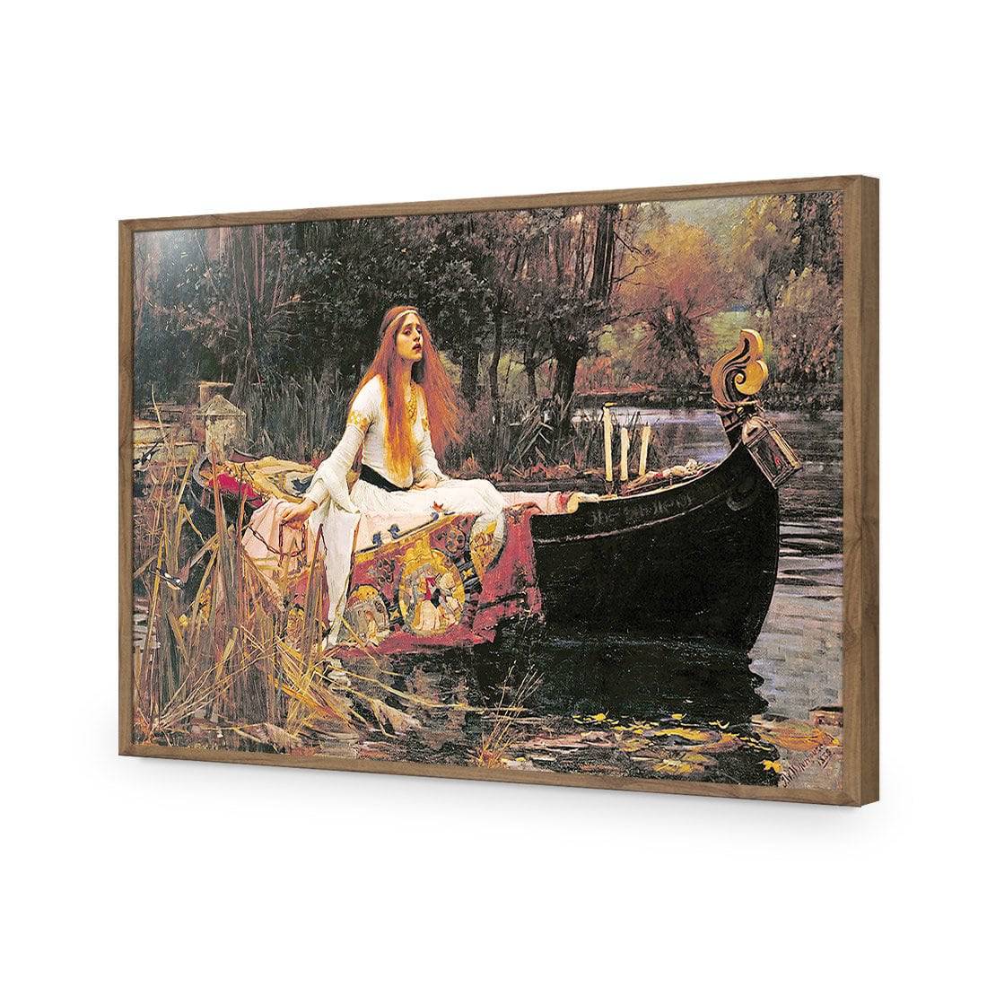 The Lady Of Shalott - Waterhouse-Acrylic-Wall Art Design-Without Border-Acrylic - Natural Frame-45x30cm-Wall Art Designs