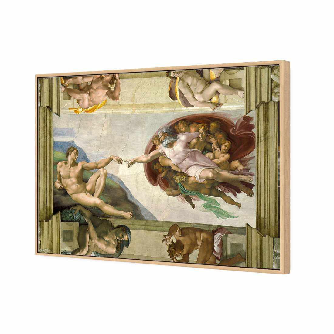 Creation Of Adam - Michelangelo Canvas Art-Canvas-Wall Art Designs-45x30cm-Canvas - Oak Frame-Wall Art Designs