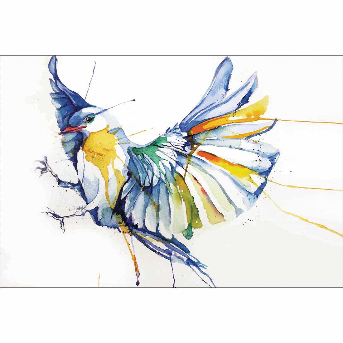 Watercolour Bird Canvas Art-Canvas-Wall Art Designs-45x30cm-Canvas - No Frame-Wall Art Designs
