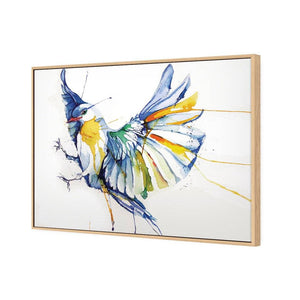 Watercolour Bird | Standard Canvas | Floating Frame | Oak
