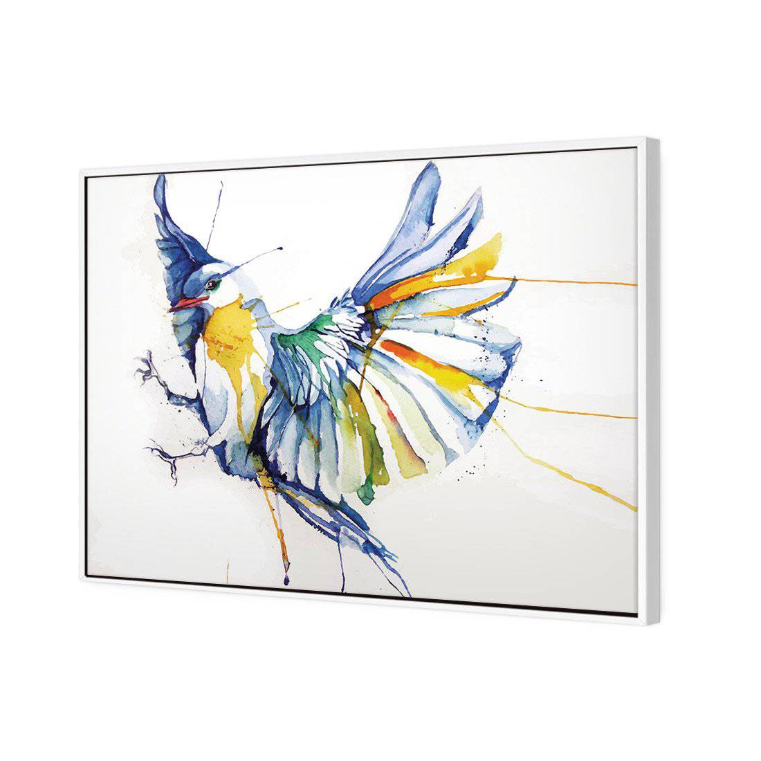 Watercolour Bird | Standard Canvas | Floating Frame | White