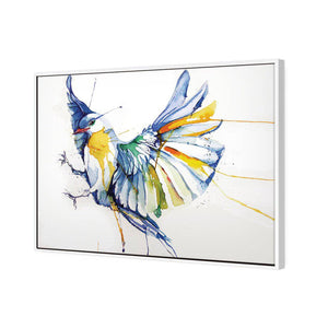 Watercolour Bird | Standard Canvas | Floating Frame | White