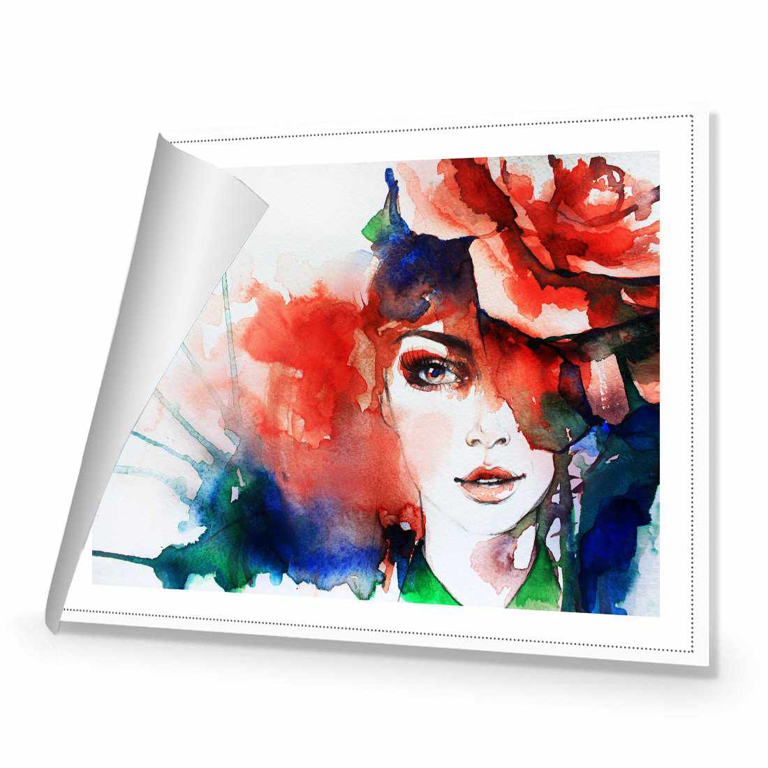 Mystic Rose Woman Canvas Art-Canvas-Wall Art Designs-45x30cm-Rolled Canvas-Wall Art Designs
