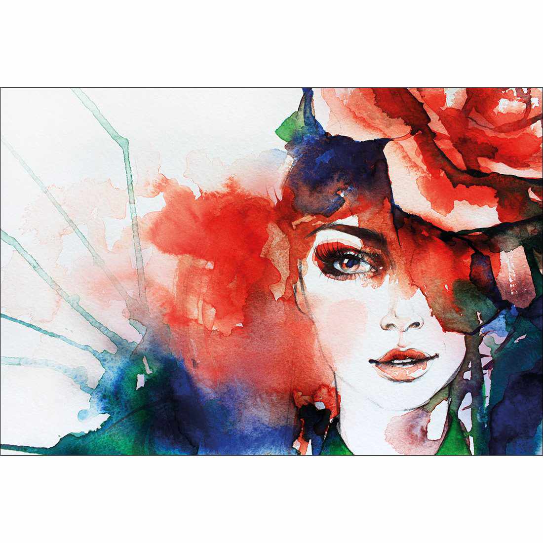 Mystic Rose Woman Canvas Art-Canvas-Wall Art Designs-45x30cm-Canvas - No Frame-Wall Art Designs