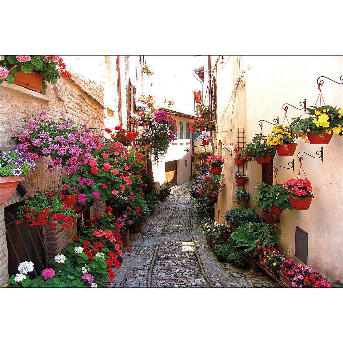 Floral Alley In Italy Canvas Art-Canvas-Wall Art Designs-45x30cm-Canvas - No Frame-Wall Art Designs